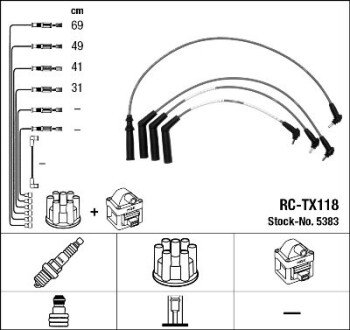 Комплект проводів запалення ngk 5383 на Тойота Королла е100