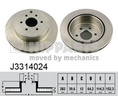 Задний тормозной диск nipparts J3314024