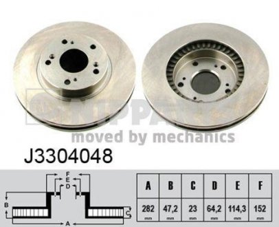 Вентилируемый тормозной диск nipparts J3304048