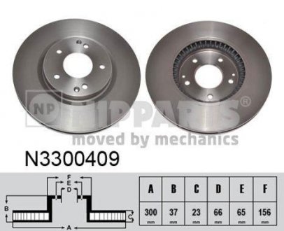 Вентилируемый тормозной диск nipparts N3300409