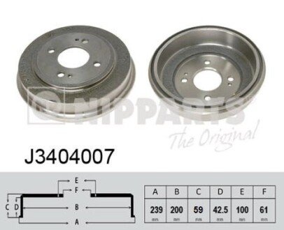 Гальмiвнi барабани nipparts J3404007 на Хонда Цивик