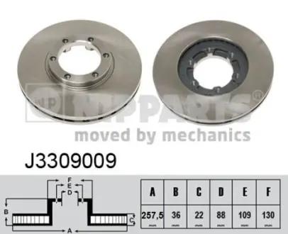 Гальмiвнi диски Nipparts J3309009