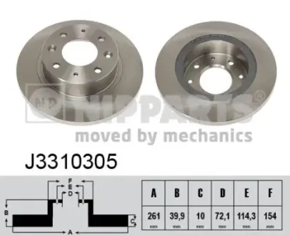 Гальмiвнi диски nipparts J3310305