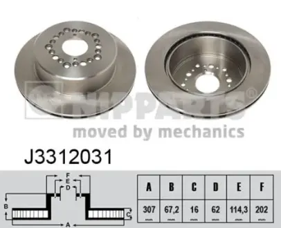 Гальмiвнi диски Nipparts J3312031