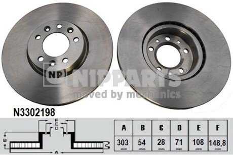 Гальмiвнi диски nipparts N3302198 на Ситроен Джампи