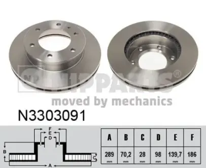 Гальмiвнi диски Nipparts N3303091