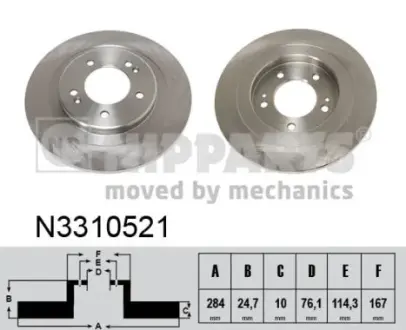 Гальмiвнi диски nipparts N3310521