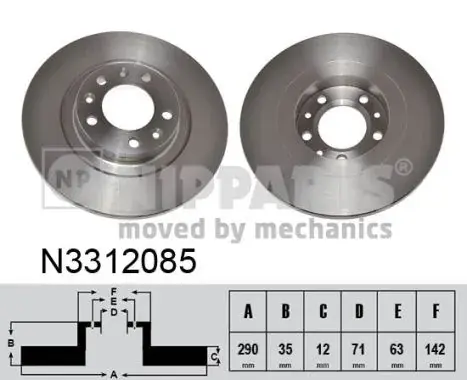 Гальмiвнi диски Nipparts N3312085 (фото 1)
