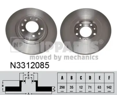 Гальмiвнi диски Nipparts N3312085