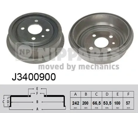 Гальмiвний барабан Nipparts J3400900 (фото 1)