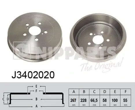 Гальмiвний барабан nipparts J3402020
