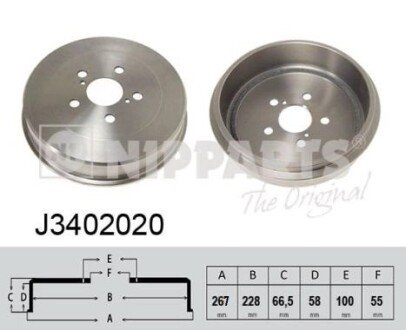 Гальмiвний барабан nipparts J3402020 на Тойота Авенсис т22