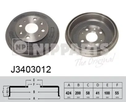 Гальмiвний барабан nipparts J3403012