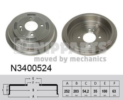 Гальмiвний барабан nipparts N3400524 на Киа Рио 3