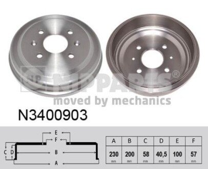 Гальмiвний барабан nipparts N3400903