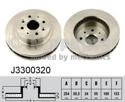Вентилируемый тормозной диск nipparts J3300320