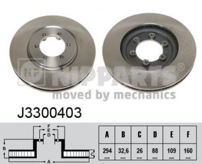 Вентилируемый тормозной диск nipparts J3300403