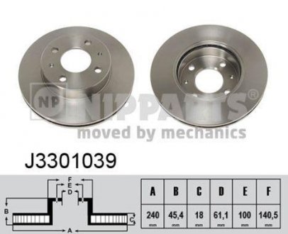 Вентилируемый тормозной диск nipparts J3301039