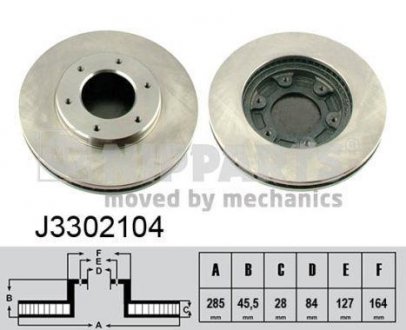 Вентилируемый тормозной диск nipparts J3302104