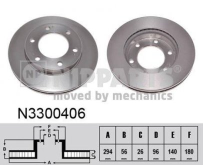 Передний тормозной диск nipparts N3300406