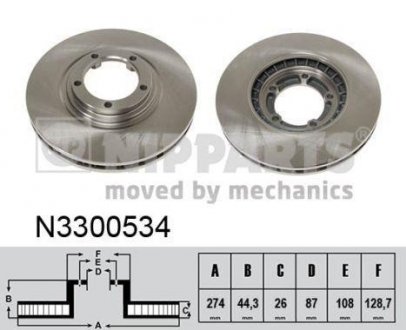 Передній гальмівний (тормозний) диск nipparts N3300534