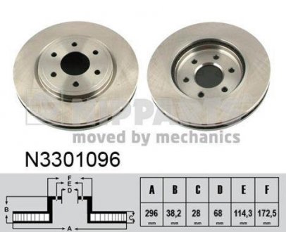 Вентилируемый тормозной диск nipparts N3301096