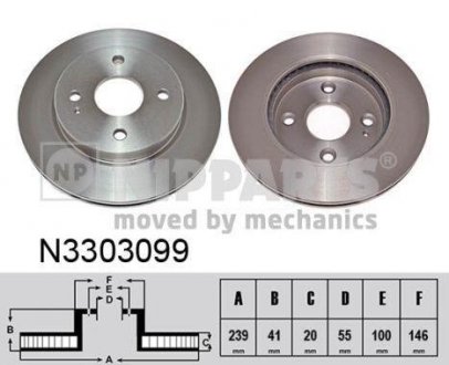 Вентилируемый тормозной диск nipparts N3303099