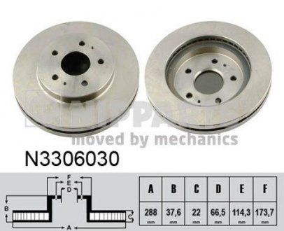 Передний тормозной диск nipparts N3306030