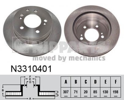 Задній гальмівний (тормозний) диск nipparts N3310401