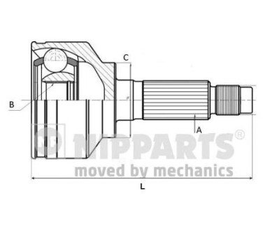 К-т шарнiрний привiдного валу nipparts J2828015