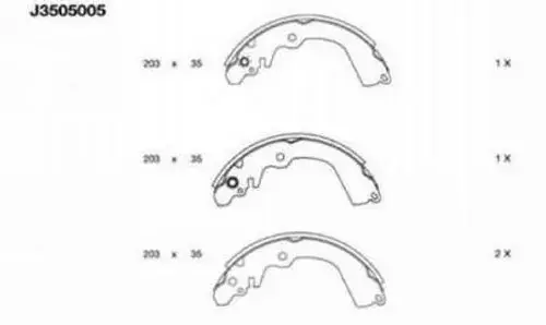 Колодки ручного (стоячого) тормоза nipparts J3505005