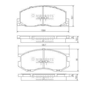 Колодки ручного (стоячого) гальма nipparts J3602039