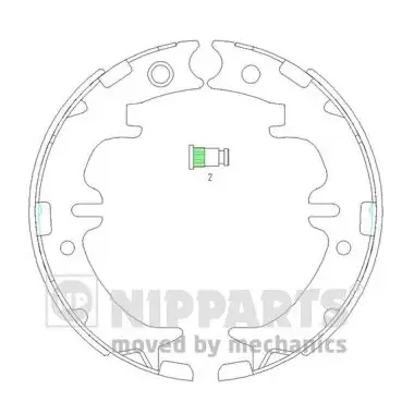 Колодки ручного (стоячого) тормоза nipparts N3502083