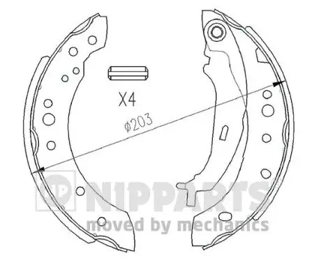 Колодки ручного (стоячого) тормоза nipparts N3505043