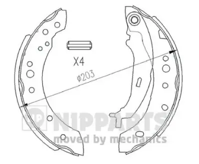 Колодки ручного (стоячого) гальма Nipparts N3505043