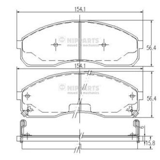 Передні тормозні (гальмівні) колодки nipparts J3600310 на Киа Карнивал