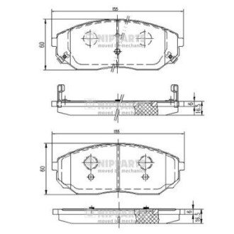 Передні тормозні (гальмівні) колодки nipparts J3600318