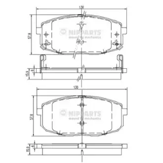 Передні тормозні (гальмівні) колодки Nipparts J3600319