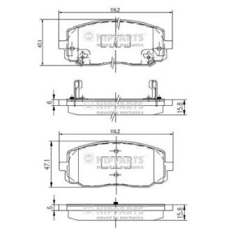 Передние тормозные колодки nipparts J3600323 на Киа Пиканто