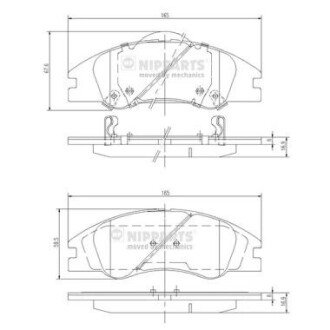 Передні тормозні (гальмівні) колодки nipparts J3600326