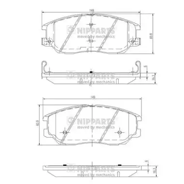 Передние тормозные колодки nipparts J3600327