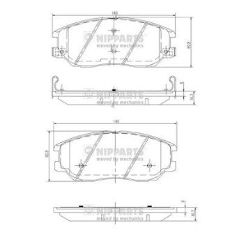 Передні тормозні (гальмівні) колодки nipparts J3600327 на Киа Рио 1