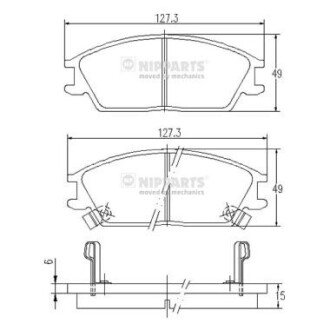 Передні тормозні (гальмівні) колодки nipparts J3600539