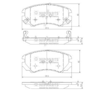 Передні тормозні (гальмівні) колодки nipparts J3600541