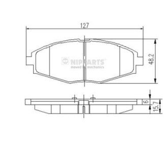 Передні тормозні (гальмівні) колодки nipparts J3600909