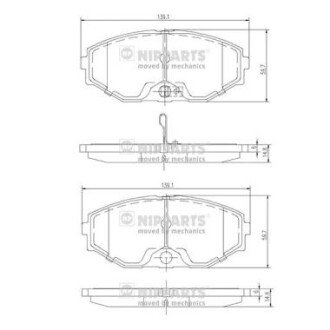 Передні тормозні (гальмівні) колодки nipparts J3601074