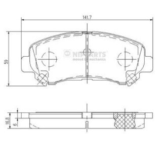 Передние тормозные колодки nipparts J3601096