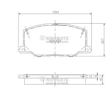 Передние тормозные колодки nipparts J3602037