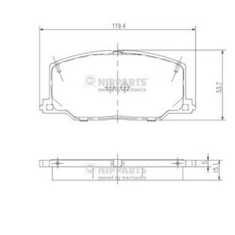 Передні тормозні (гальмівні) колодки nipparts J3602037