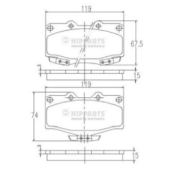 Передні тормозні (гальмівні) колодки nipparts J3602054